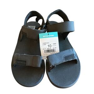 REEF FANNING BAJA BLACK/SILVER MEN'S SANDAL SIZE 10